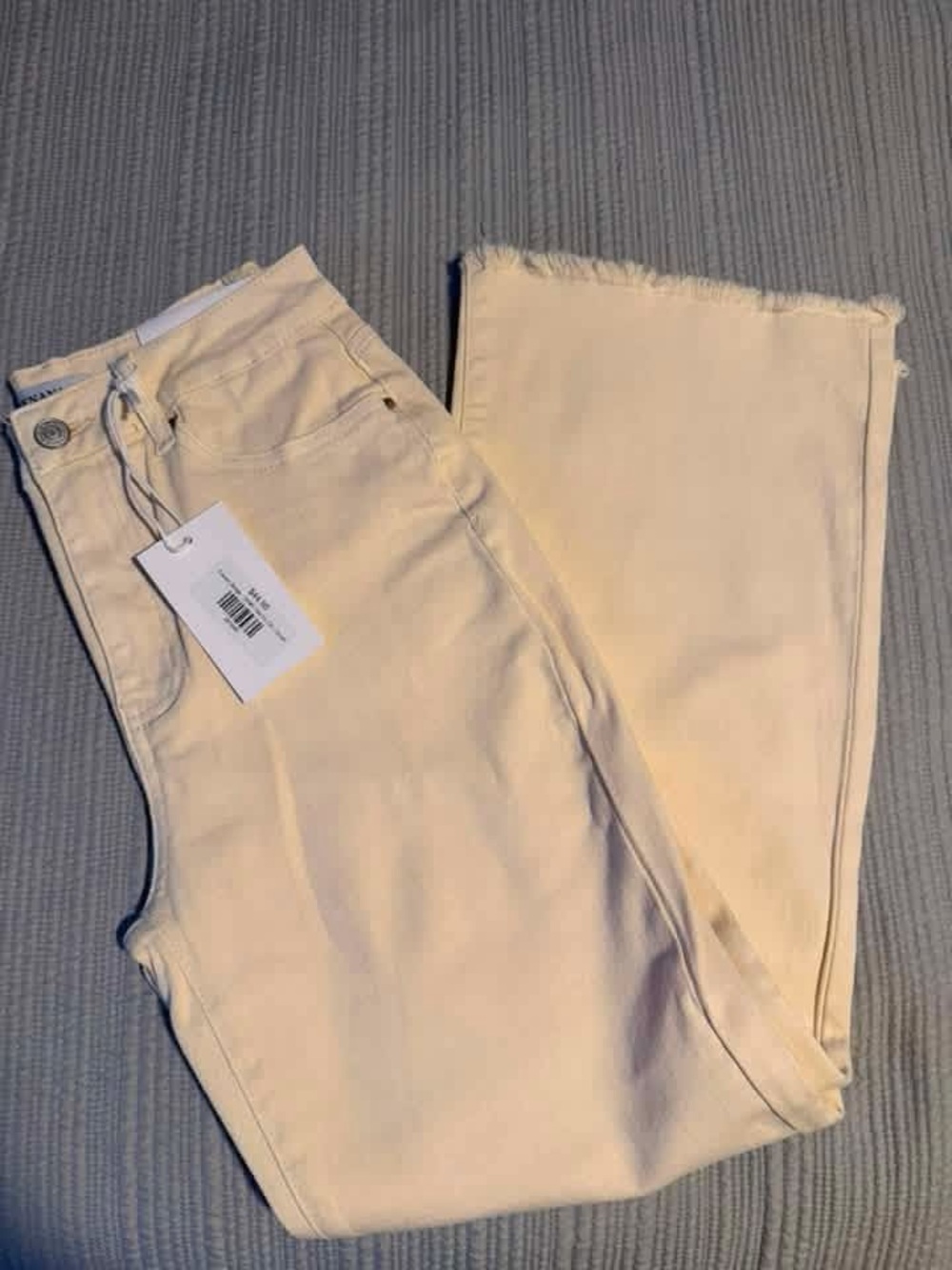 Zenana Outfitters Cream High-Rise Wide Leg Jeans